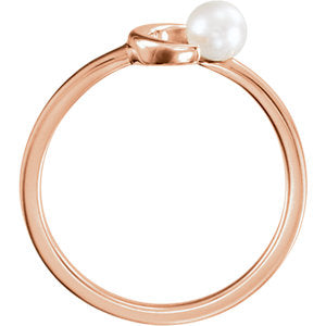 Aster Pearl Crescent Moon Ring