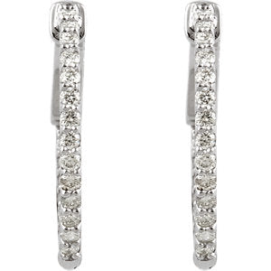 Orchid 0.50 CTW Diamond Inside Outside Hoop Earrings