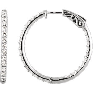 Orchid 2.00 CTW Diamond Inside Outside Hoop Earrings