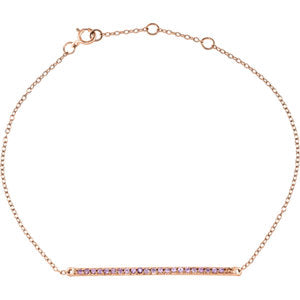 Lilac Pink Sapphire Bar Bracelet