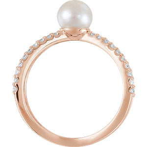 Ivy Pearl and Diamond Ring