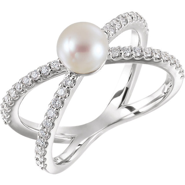 Ivy Pearl and Diamond Ring