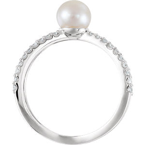 Ivy Pearl and Diamond Ring