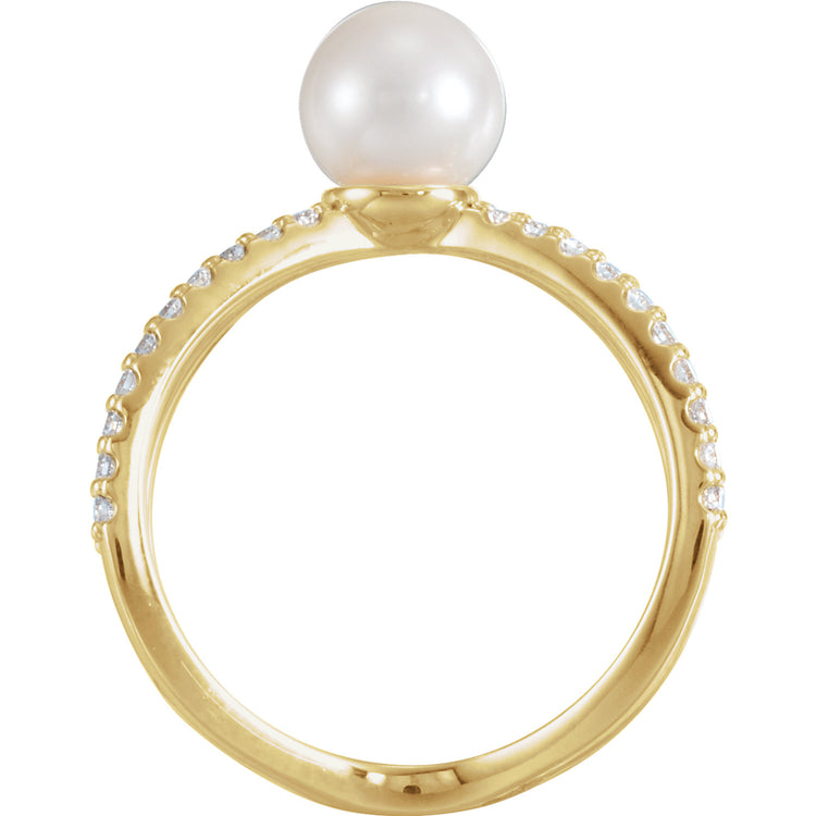 Ivy Pearl and Diamond Ring
