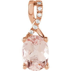 Passionflower Morganite & Diamond Pendant