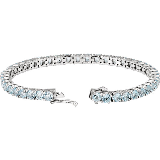 Sky Blue Topaz Line Bracelet