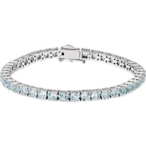 Sky Blue Topaz Line Bracelet