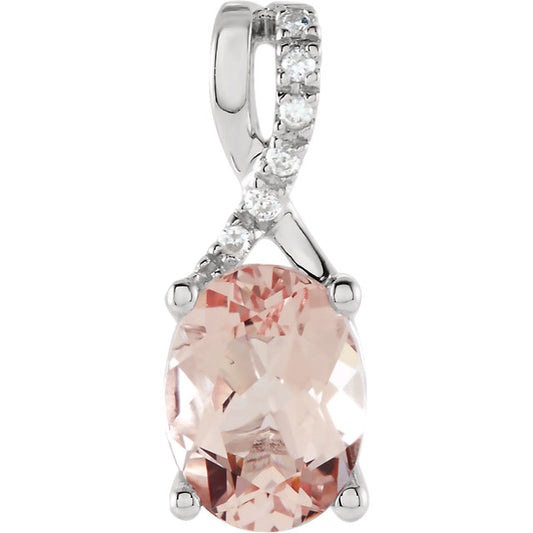 Passionflower Morganite & Diamond Pendant