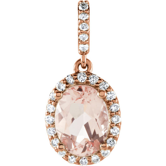 Plumeria Morganite & Diamond Pendant