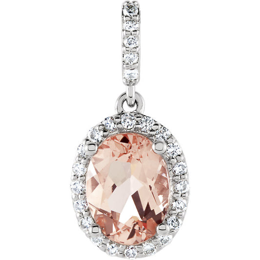 Plumeria Morganite & Diamond Pendant