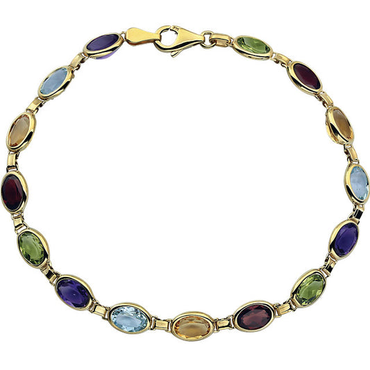 Wildflower Multi-Gemstone Line Bracelet