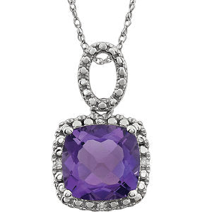 Fritillaria Amethyst and Diamond Necklace