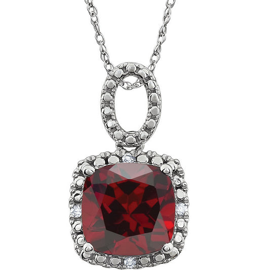 Fritillaria Garnet & Diamond Necklace