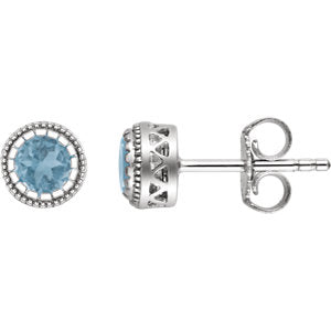 Jasmine Swiss Blue Topaz Bezel Set Earrings