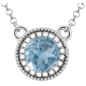 Jasmine Swiss Blue Topaz Bezel Set Necklace