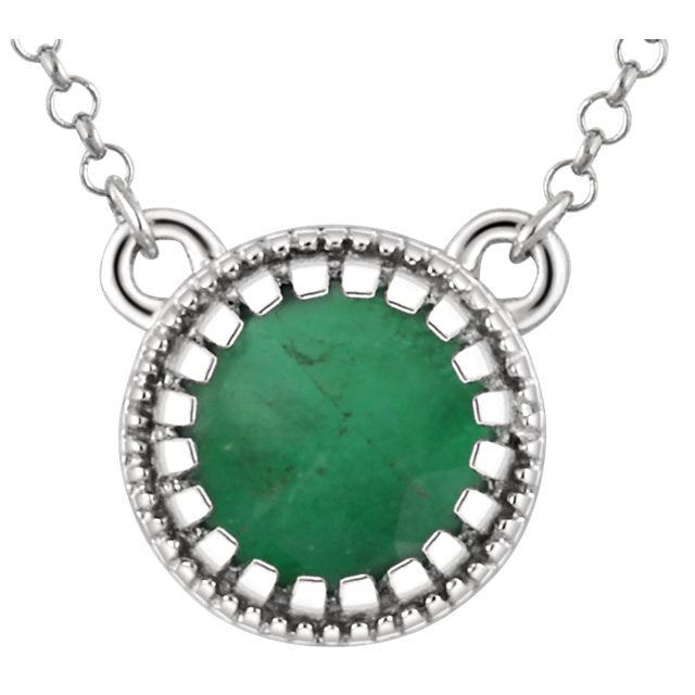 Jasmine Emerald Bezel Set Necklace