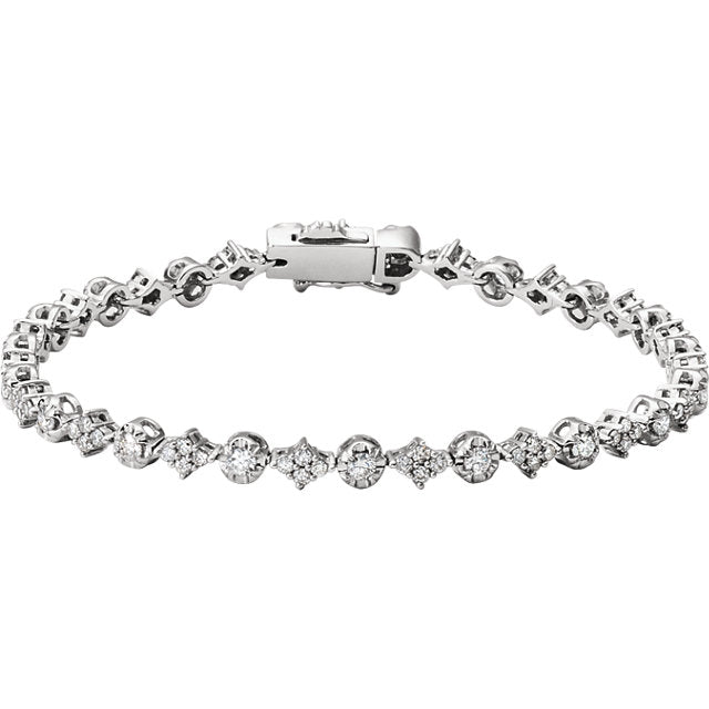 Iris Diamond Fancy Link Line Bracelet