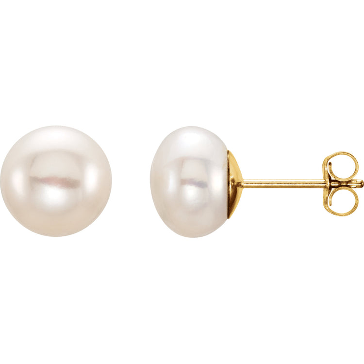 White Freshwater Pearl Stud Earrings
