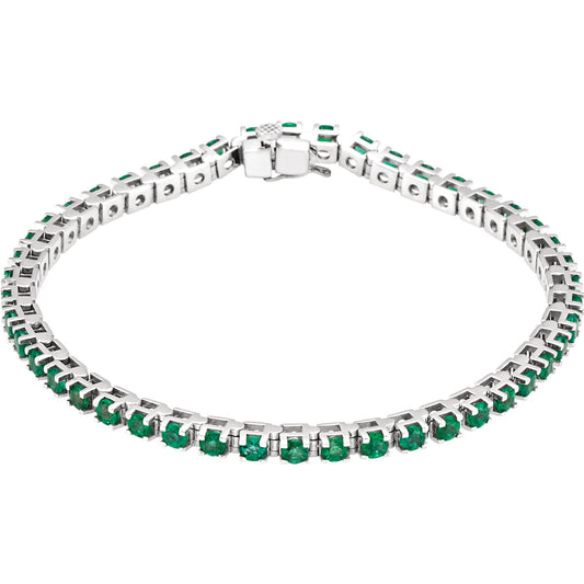 Orchid Emerald Line Bracelet