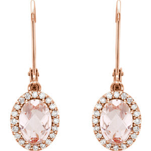 Plumeria Morganite & Diamond Dangle Earrings