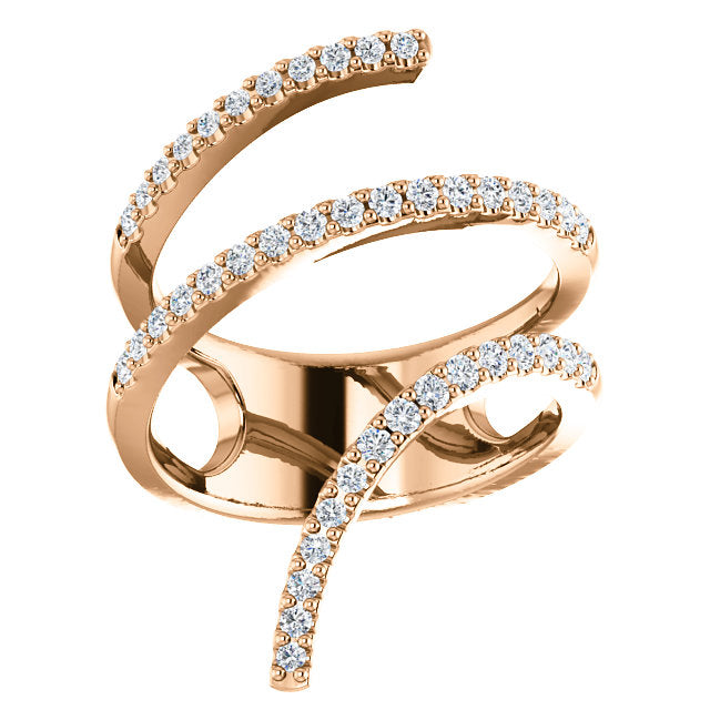 Passionflower Diamond Swirl Ring