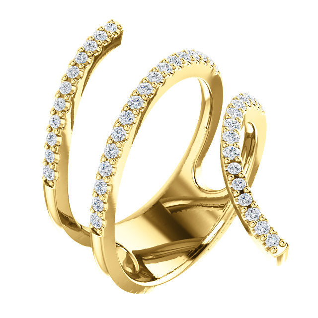 Passionflower Diamond Swirl Ring