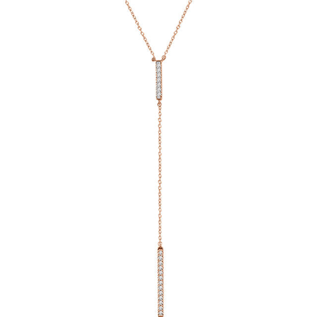 Lilac Diamond Bar Lariat Necklace