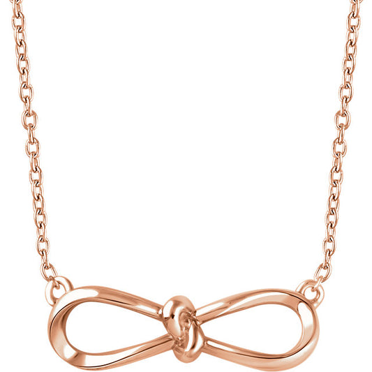 Peony Love Knot Bow Necklace