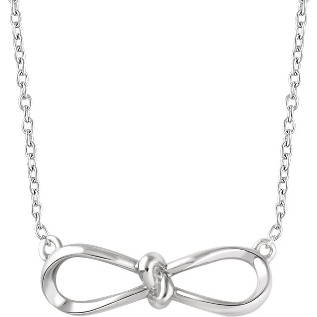 Peony Love Knot Bow Necklace