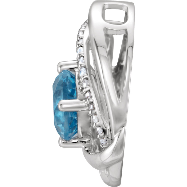 Aster Swiss Blue Topaz & Diamond Pendant