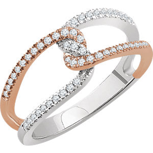 Rose Two Tone Interlocking Diamond Ring