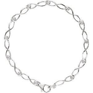 Peony Diamond Infinity Link Bracelet