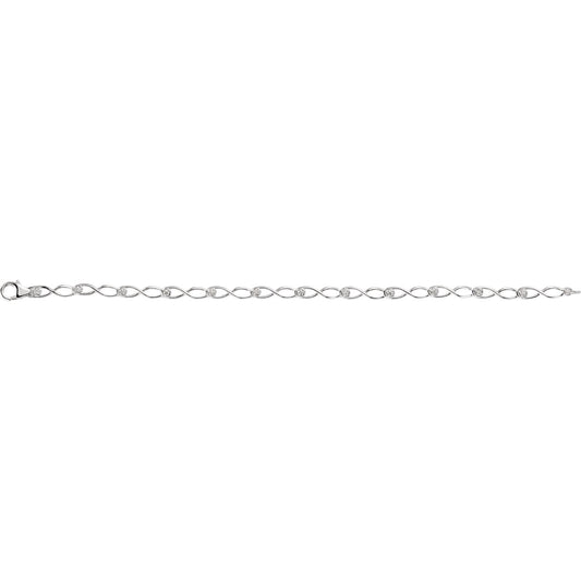 Peony Diamond Infinity Link Bracelet