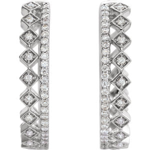 Dahlia Diamond Hoop Earrings