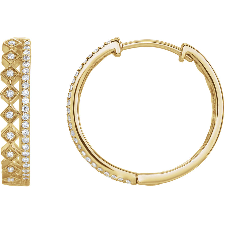 Dahlia Diamond Hoop Earrings