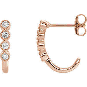 Jasmine Diamond J Hoop Earrings