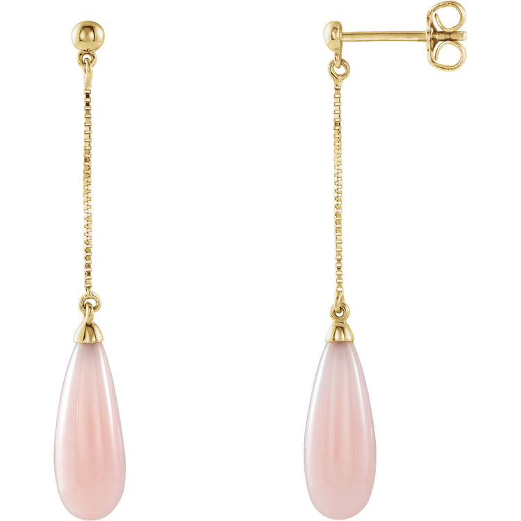 Pink Opal Dangle Earrings