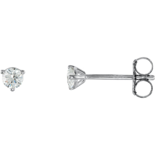 Orchid Diamond Three Prong Stud Earrings