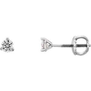 Orchid Diamond Three Prong Threaded Stud Earrings