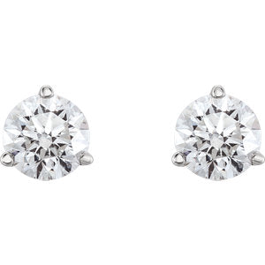 Orchid Diamond Three Prong Threaded Stud Earrings