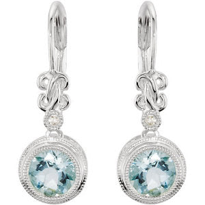 Iris Aquamarine & Diamond Dangle Earrings