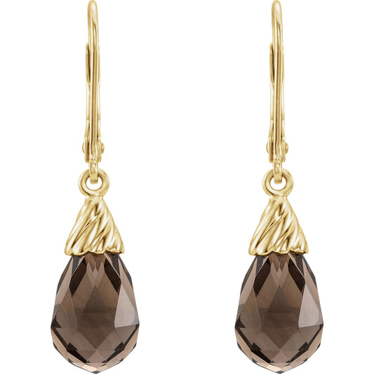 Smoky Quartz Briolette Earrings