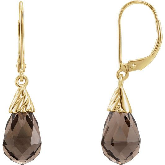 Smoky Quartz Briolette Earrings