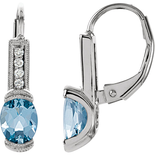 Iris Aquamarine & Diamond Earrings