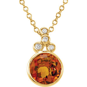 Poppy Citrine and Diamond Necklace