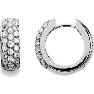 Orchid Diamond Pave Hoop Earrings