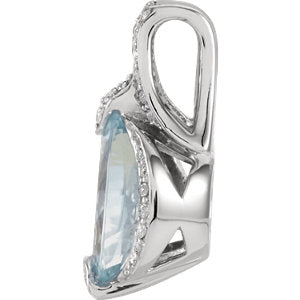 Iris Aquamarine and Diamond Pendant