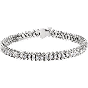 Diamond Curved Link Line Bracelet