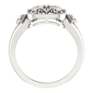 Iris Diamond Square Filigree Ring