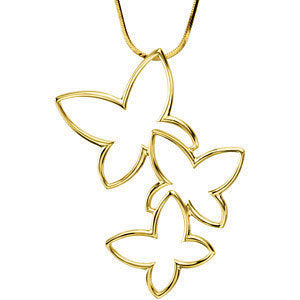 Daisy Triple Butterfly Necklace